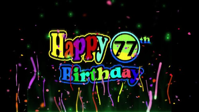 77th Birthday Celebration, Company Party invitation, Fireworks Mixer color Logo Videos