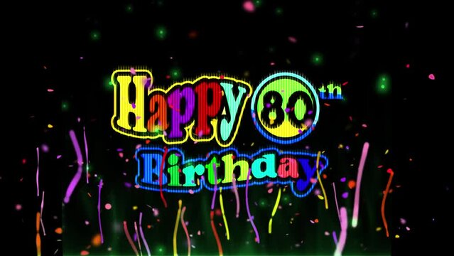 80th Birthday Celebration, Company Party invitation, Fireworks Mixer color Logo Videos