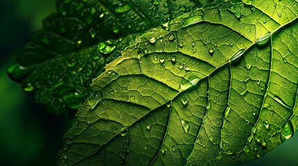 This is a close-up photo of a leaf with water droplets on it. It's a really artistic macro shot, capturing the beauty of nature up close.
