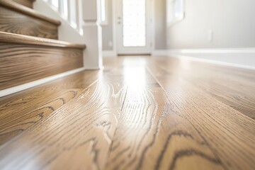 Homes and Architecture:  Lovely handscraped wooden flooring in home.   - obrazy, fototapety, plakaty