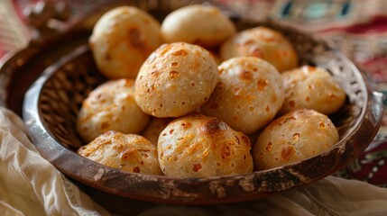 Indian dish: Baati | hard unleavened bread in the form of small rolls. - obrazy, fototapety, plakaty