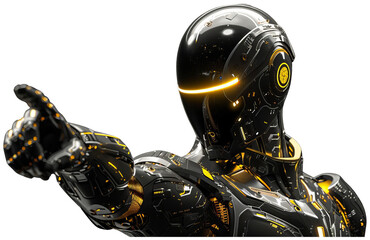 A Pointing Robot, Android, Cyborg, Humanoid. Transparent PNG Background