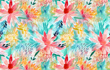 Fototapeta na wymiar Abstract watercolor floral background