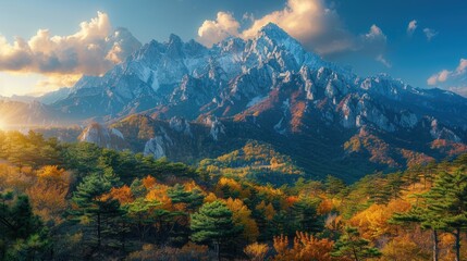 Mountain peaks in Bukhansan National Park