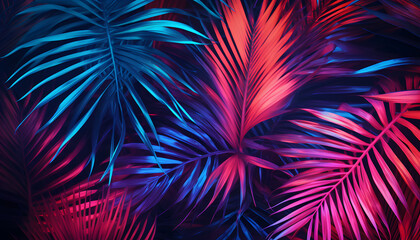 Vibrant Palm: A Colorful Close-Up of Tropical Elegance