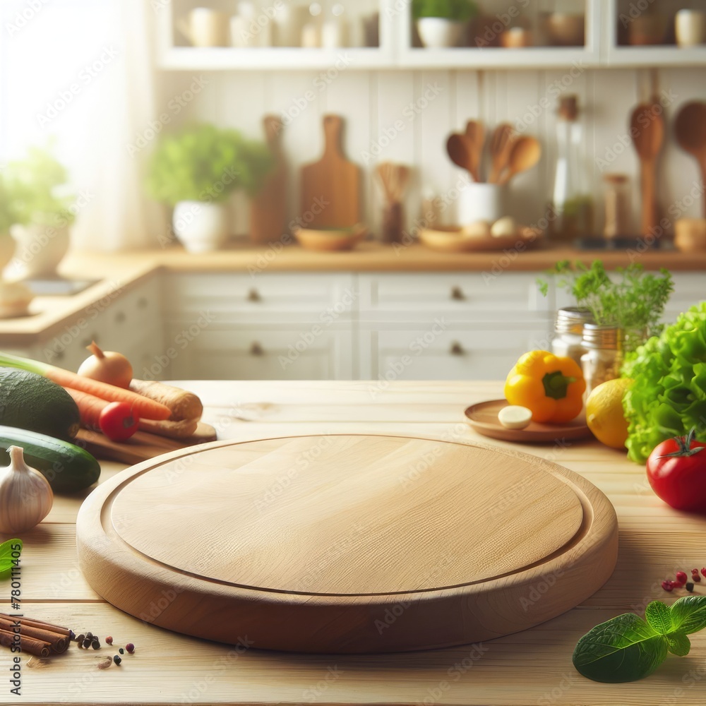 Wall mural culinary, defocused, blur, display, ingredients, raw, home, fresh, background, food, kitchen, table, healthy, diet, cooking, vegetable, vegetarian, wooden, organic, space, natural, tomato, ingredient, - Wall murals