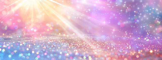 Obraz premium A background of light rays and glitter, with pastel colors in a sparklecore style