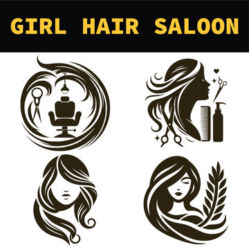 Girl hair salon logo. beauty salon.