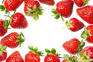 Strawberry circle portion on white background. Clipping path included.Strawberry pictures: