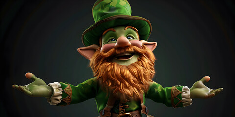 St Patrick day sketchy caricatures, Cute Leprechaun illustration character.