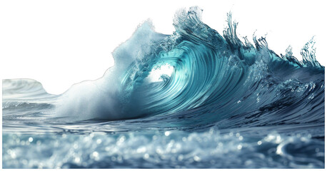 Massive Blue Wave in OceanTransparent PNG Background - obrazy, fototapety, plakaty