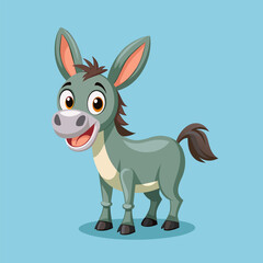 Cartoon donkey smile and happy vector image
