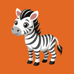a cute zebra cartoon illustration 