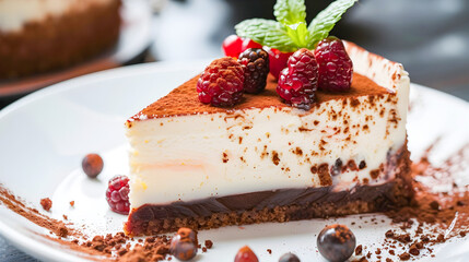 Decadent Cheesecake with Fruits and Chocolate Toppings