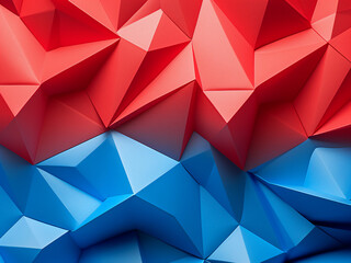 Obraz premium Abstract background transitions from blue to red with paper poly design