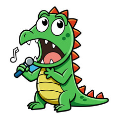 Obraz premium a sad crocodile singing song 