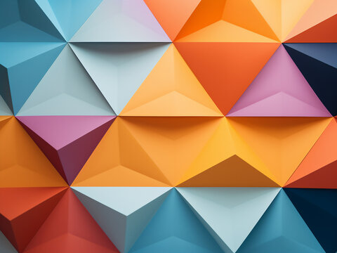 Pastel-toned geometric shapes adorn an abstract paper background