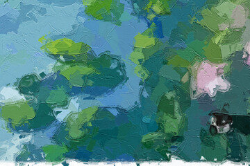 Oil painting and various flowers, marine animals, river scenery, beautiful wedding