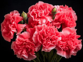 Live carnation flowers backdrop with space for inscription
