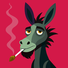 Vector bad donkey illustration 