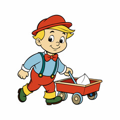 Kid cartoon character colorful kid on background
