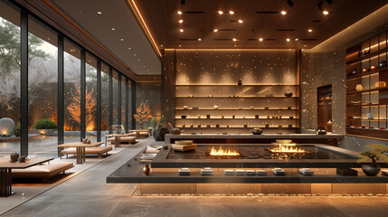 A symphony of light and sound dances across the minimalist interior, accentuating the artistry of...