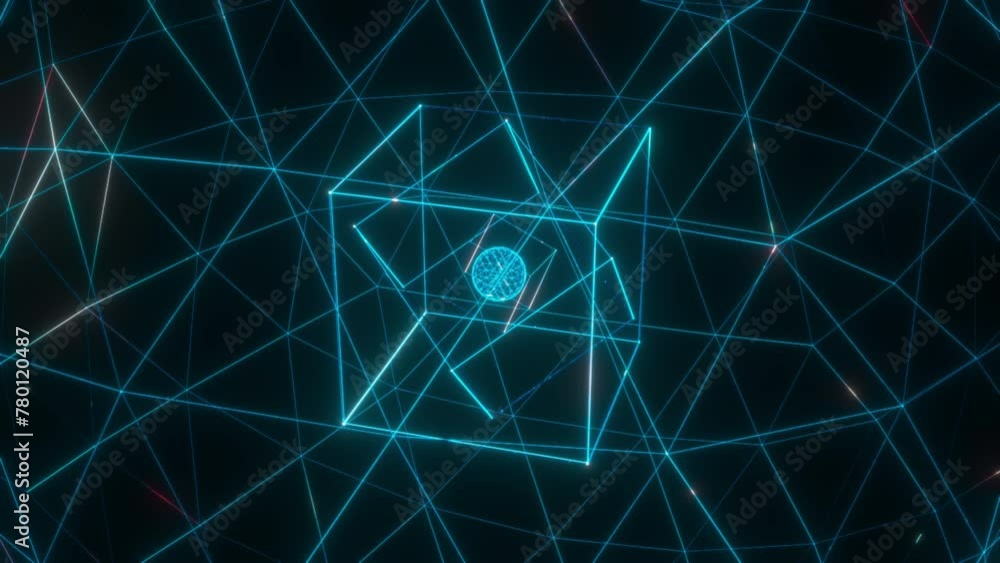 Poster blue digital structure. computer generated 3d render