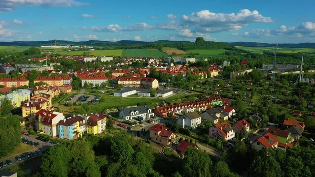 Panorama Centrum Houses Forest Zlotoryja Aerial View Poland