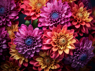 AI-created collection showcases vibrant chrysanthemum bouquets, celebrating natural beauty