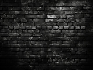 Classic black brick wall texture provides a vintage backdrop