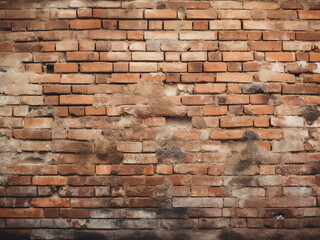 Texture of weathered old brick wall adds character to the background