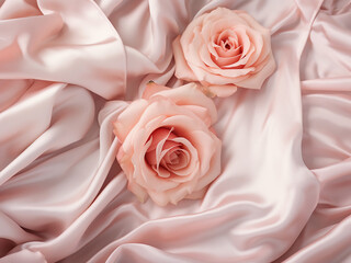 Multi-colored rosebuds float atop milk-filled wellness baths - obrazy, fototapety, plakaty
