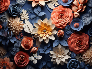 Creative arrangement features an imaginative and whimsical flower pattern