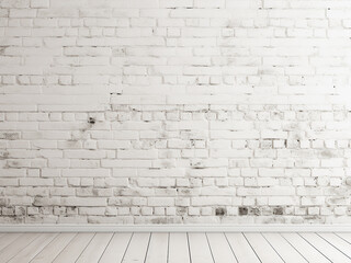 Clear wall background accentuates the white brick wall