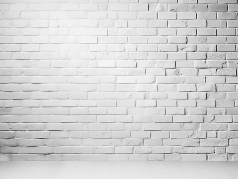 Interior design wallpaper features a white brick wall texture background