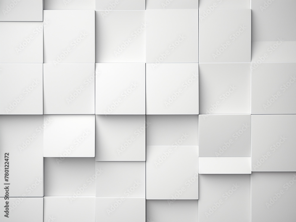 Poster square elements with folded paper effect create a captivating white pattern
