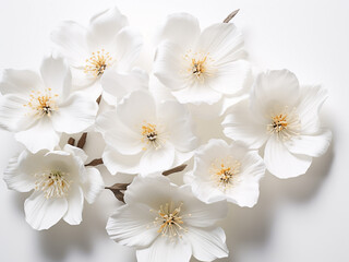 AI-generated image white paper flowers against pristine white background