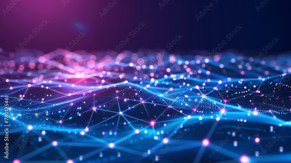 Poster abstract futuristic technology network background with digital connectivity. glowing lines