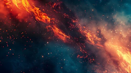 Intense Fiery Nebula in Futuristic Spacescapes
