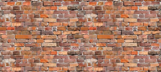 Red brick wall background - red brick texture pattern