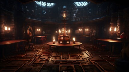 Craft a crismis-themed escape room experience where AI entities work together to navigate a digital labyrinth