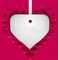 A decorative heart for a message or a fashionable price tag.
