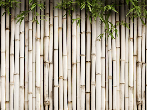 Background showcasing a texture of white bamboo fencing
