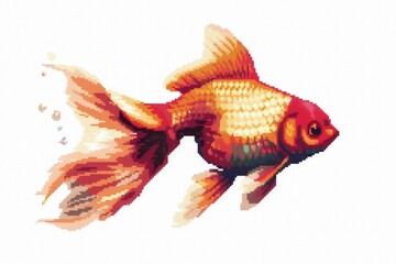 Fototapeta premium White background with colorful fish illustration.