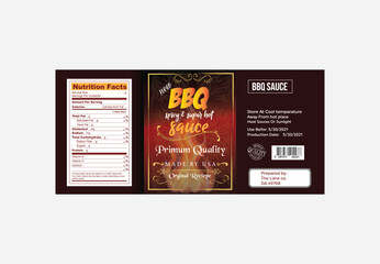 BBQ sauce label design sauce label design Mexican food packaging barbecue spicy sauce	