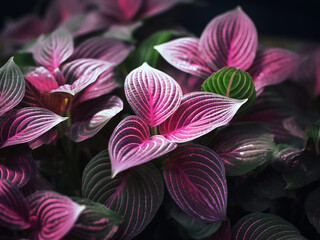 Explore the market's offerings with a captivating green and pink plant