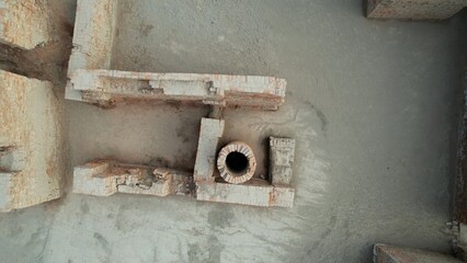 Aerial view of an abandoned industrial site Mohenjo Daro