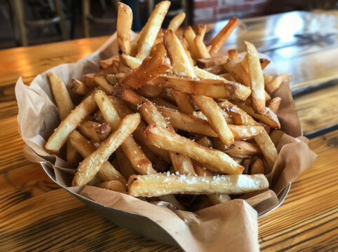 Ricas papas a la francesa con sal 