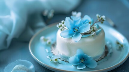 Obraz na płótnie Canvas yummy blue cookie with cute flowers 