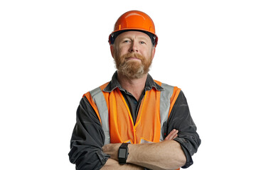 Confident Construction Manager On Transparent Background.